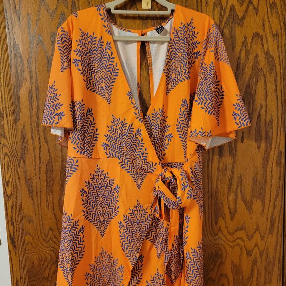 Orange and Blue Romper - Picture 1 of 4